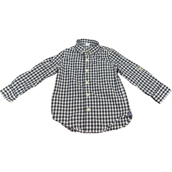 Baby Gap Toddler Boys Gingham check Button Up Dress Shirt Long Sleeve Size 4 - Picture 1 of 3